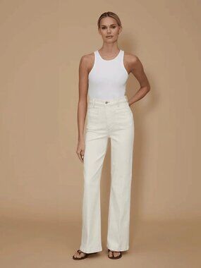 LE JEAN Virginia Wide Leg in Bone NWT. Size 28.